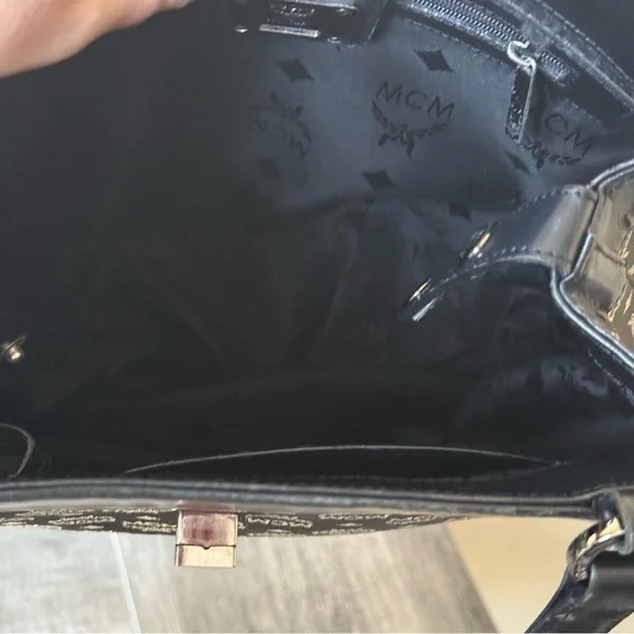 💎RARE MCM VINTAGE BUCKET BAG/ DENIM & LEATHER MATERIAL 💎 - Picture 8 of 13